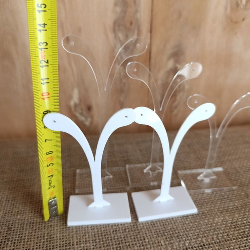 Jewelry display stands for earrings set of 5 like new, leather and plexiglass