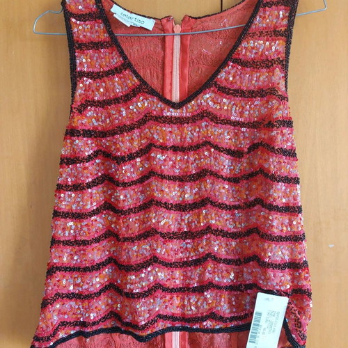 sleeveless blouse with birds 100% silk