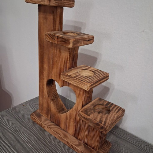 Wooden decorative tealight holder with heart design, like new