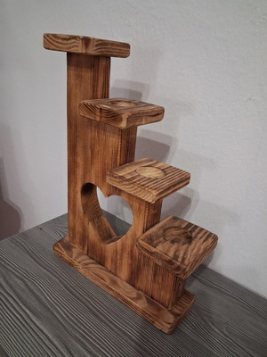 Wooden decorative tealight holder with heart design, like new