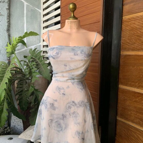 Chiffon dress small blue like new