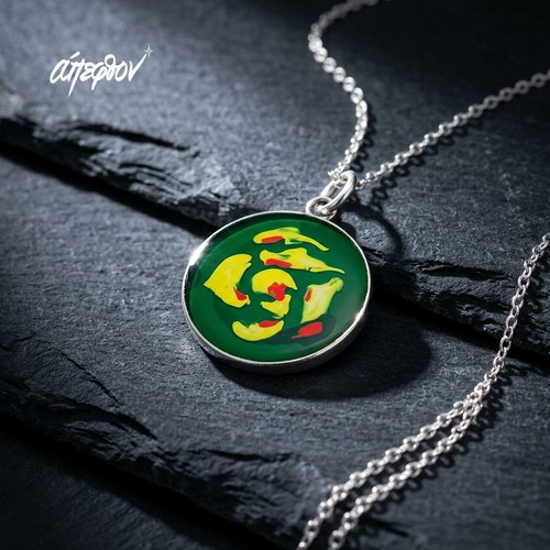 Gervasio Necklace new, hand-designed rose with stainless steel pendant