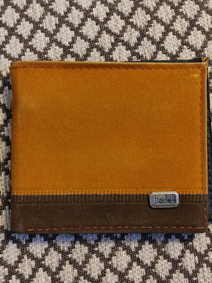 Canvas wallet used brown