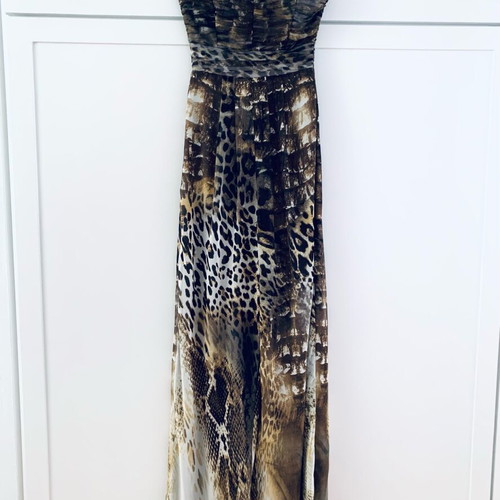 Veloudakis Strapless One-Piece Jumpsuit Animal Print New, Size M