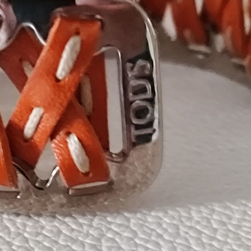 Tod's leather and metal cuff bracelet like new, orange