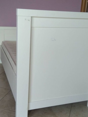 Wooden children's bed with rails like new, white