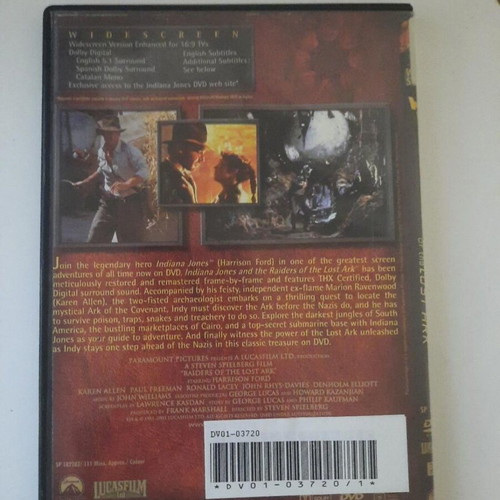 Indiana Jones and the Raiders of the Lost Ark DVD used, adventure