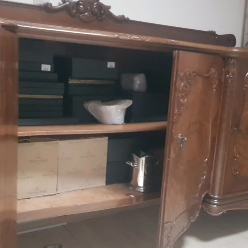 Handmade buffet used, solid walnut wood