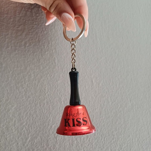 Keychain red metallic bell from Jumbo like new