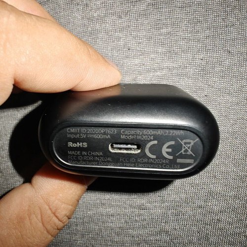 QCY T10 In-ear Bluetooth Handsfree earbuds used, black