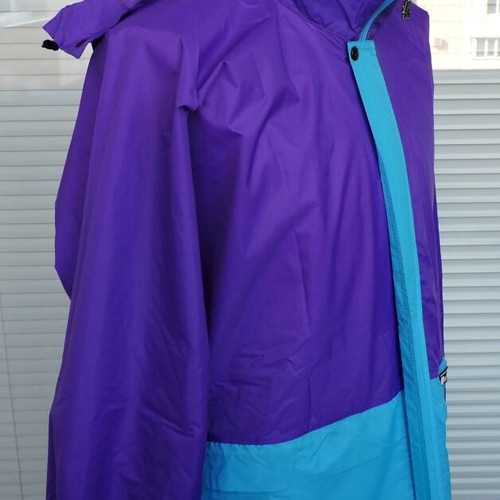 K-Way Mens Rain Jacket used, blue and purple, size M/L