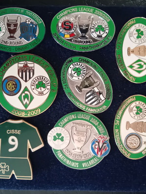 Panathinaikos 2008-2009 Champions League set of 8 collectible pins