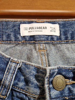Pull & Bear jeans with rips like new, size XS, blue