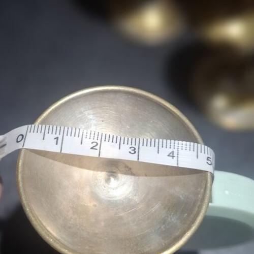 Liqueur glasses set of 6 used, vintage bronze with silver plating
