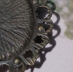 Handmade rose pendant with bronze frame