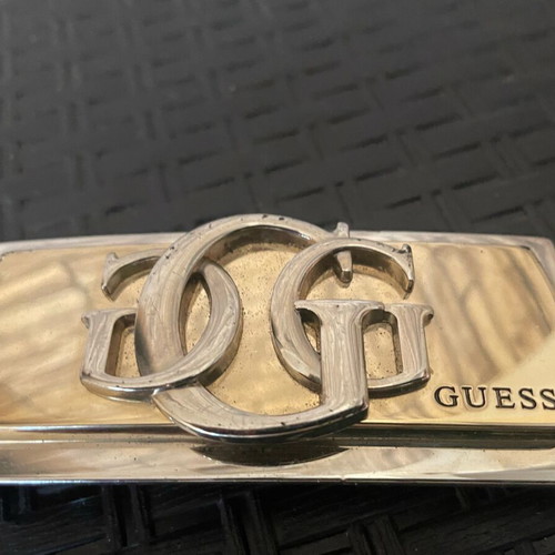 Authentic Guess belt buckle like new, gold and silver