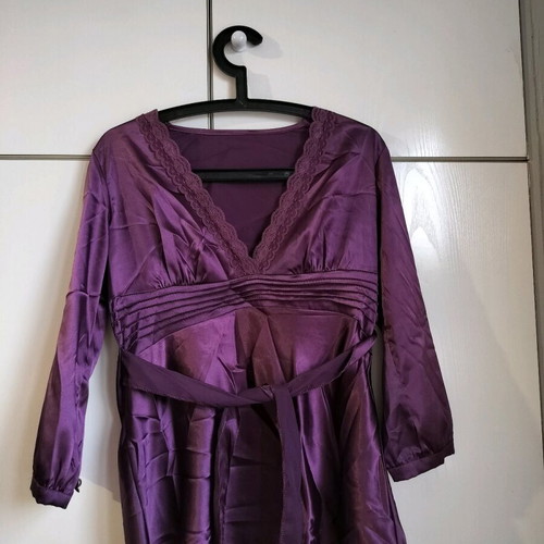 Women's satin blouse purple like new, size L