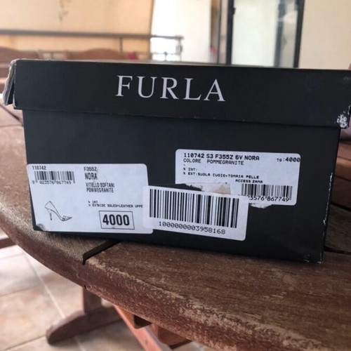 Furla burgundy shoes size 40 like new with 8cm heel