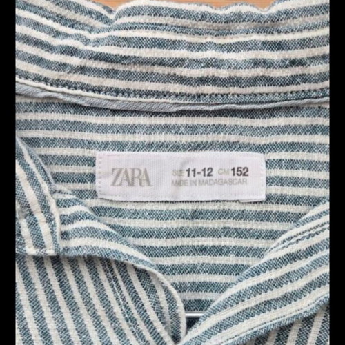 Zara striped linen blend shirt for boys 11-12 years