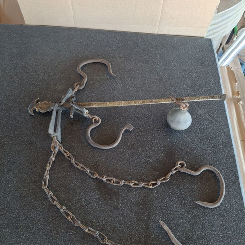 Bronze Kantari 40 cm used Ottoman period with iron hooks