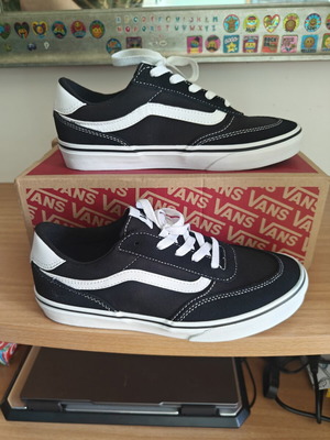 Vans Brooklyn Ls sneakers, black and white, size 38