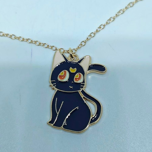 Sailor Moon Luna necklace with enamel like new