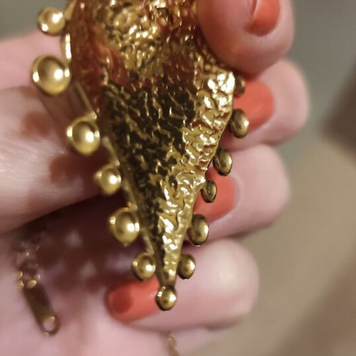 Heart pendant new, stainless steel, gold color