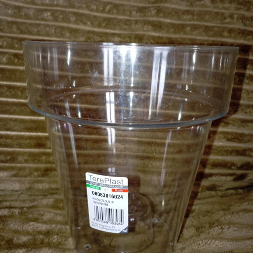 Teraplast transparent plastic orchid pot new 2 liters
