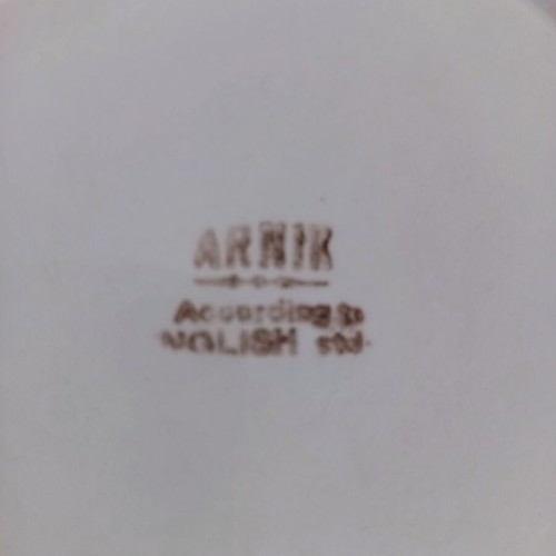 Arnik vintage plate set of 3 with pastoral scene, like new