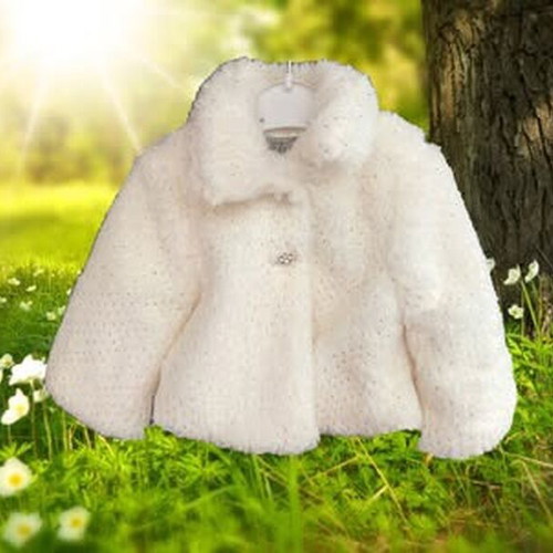 Vinteli Baby Fur Coat New, Cream-Gold, 9-12 Months