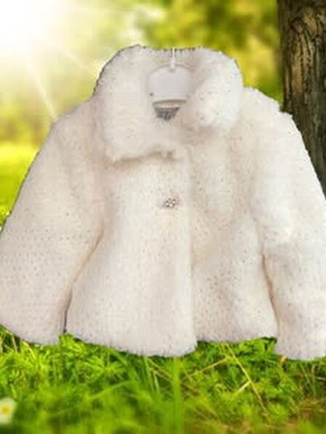 Vinteli Baby Fur Coat New, Cream-Gold, 9-12 Months