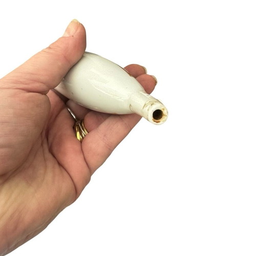 Philhellenic pipe 19th century used, porcelain and brass