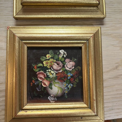Vintage Set of 4 Miniature Handmade ARAM Florence Frames used