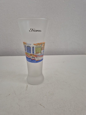 Collectible frosted glass from Tinos with traditional architecture design
