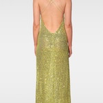AGGI by Halewski Maxi Sequin Dress new, green-yellow