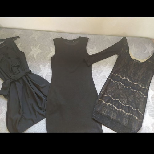 H&M black dresses used, 2 pieces, size S
