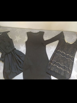 H&M black dresses used, 2 pieces, size S