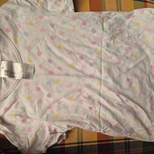 H&M T-shirt used for girls 6-8 years white multicolor
