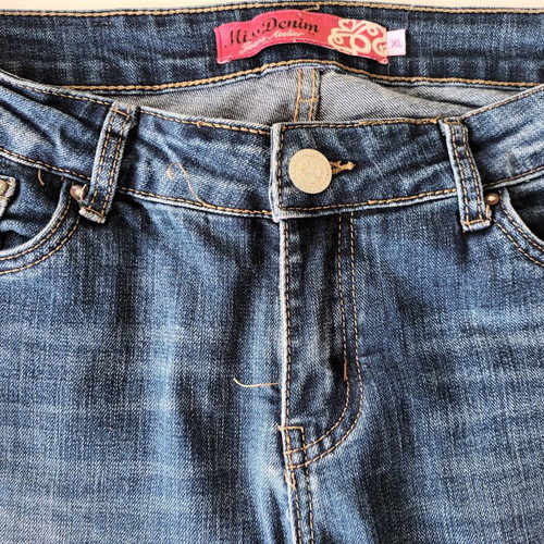 Miss Denim women's ripped blue jeans, size XL