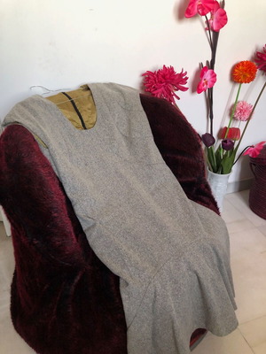 Grey dress like new, size M-L, with lining and zipper