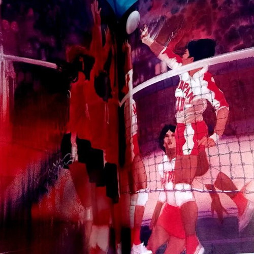 Golden Moments 1984 Olympics book used, USPS edition, Robert Peak art