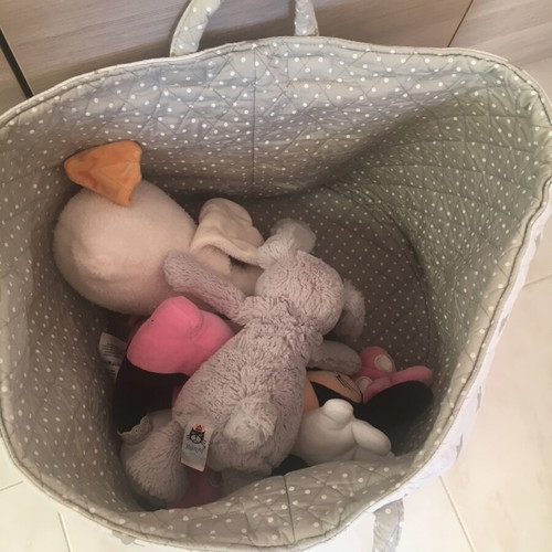 Fabric double-sided storage basket used Minene