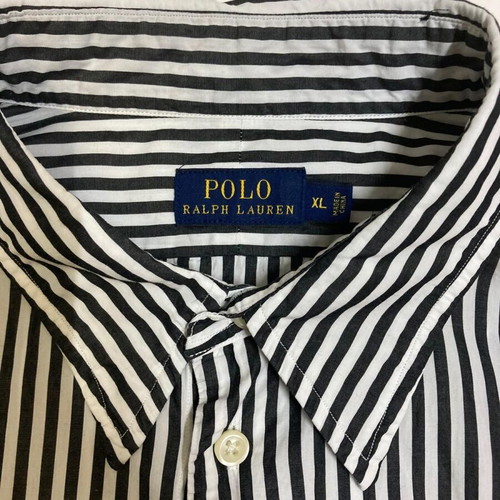 Ralph Lauren Black White Striped Dress Shirt XL