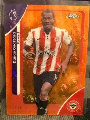 Dango Ouattara /25 Topps Chrome Premier League Logofractor κάρτα