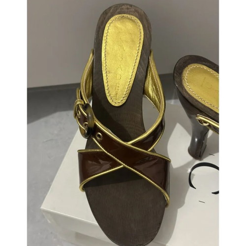 Casadei wooden heel like new, brown women's pumps size 37.5
