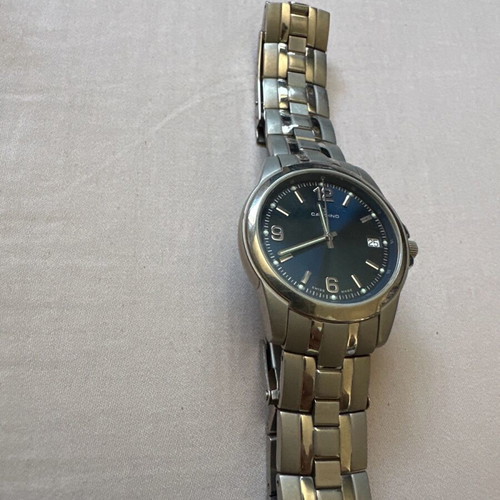 Candino Swiss watch titanium with blue dial and silver bracelet like new