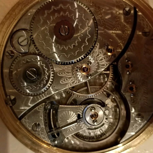 Pocket watch Elgin used, 14k gold, 1921