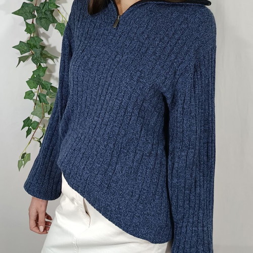 NGS Men’s Knitted Sweater Blue Half Zip Like New