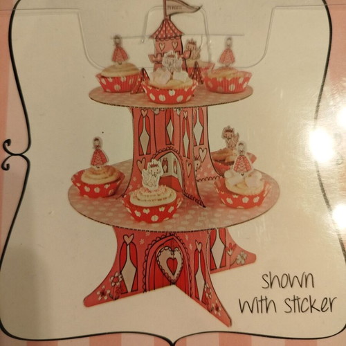 Cupcake stand princess castle design, like new, pink