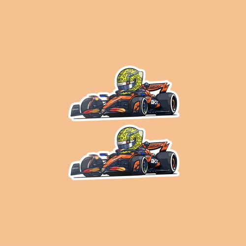 Lando Norris Chibi F1 Stickers made to order, set of 2